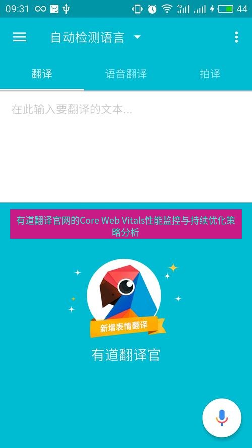 有道翻译在线 有道翻译官网的Core Web Vitals性能监控与持续优化策略分析