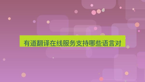 有道翻译在线服务支持哪些语言对