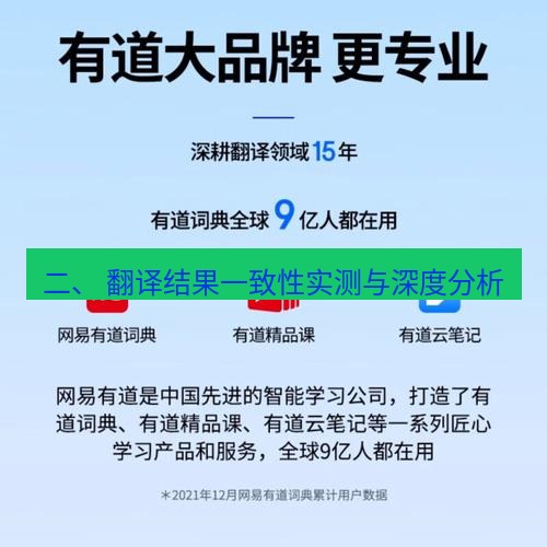 有道翻译在线 二、 翻译结果一致性实测与深度分析