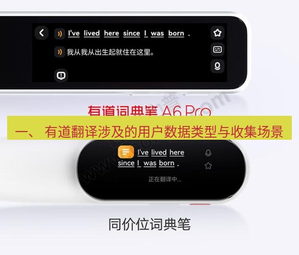 有道翻译在线 一、 有道翻译涉及的用户数据类型与收集场景