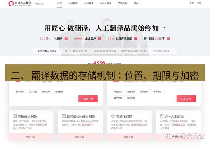 有道翻译在线 二、 翻译数据的存储机制：位置、期限与加密