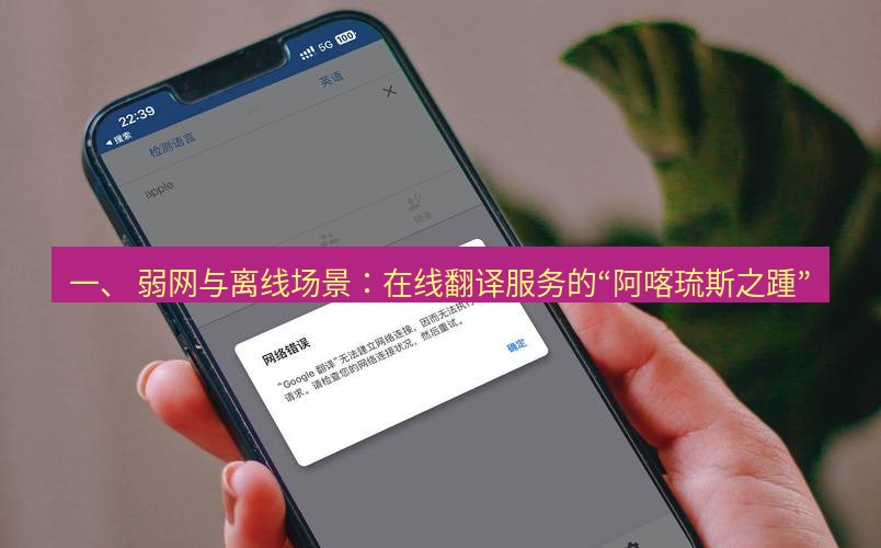 有道翻译在线 一、 弱网与离线场景：在线翻译服务的“阿喀琉斯之踵”