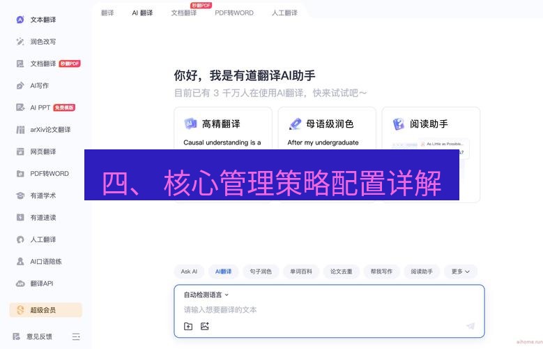 有道翻译在线 四、 核心管理策略配置详解